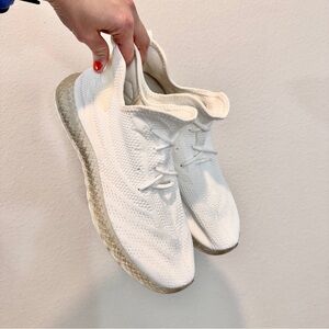 Pony White Knit Sneakers Athleisure Streetwear Minimal Dad Shoe Men’s Size 11 US